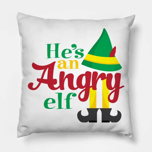 He's An Angry Elf Pillow by Christ_Mas0