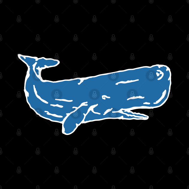 Blue Whales Vintage Handdrawn Illustration by Merchsides