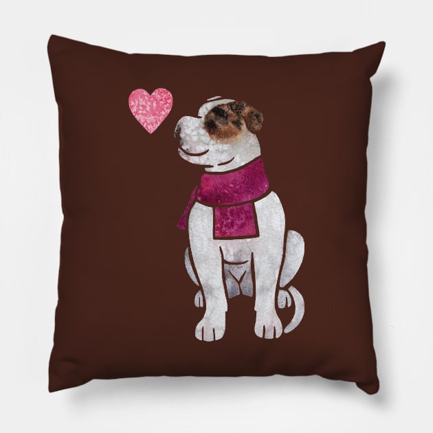 Watercolour American Bulldog Pillow by animalartbyjess