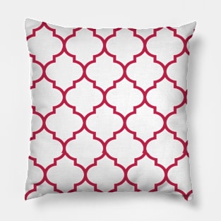 Color of The Year 2023 Viva Magenta Quatrefoil Domes Pattern Pillow