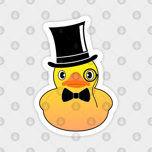 Cool Rubber duck top hat and monocle Magnet by BigTime