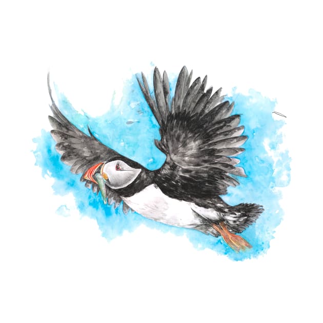 Atlantic Puffin in Flight by MoanaMatron