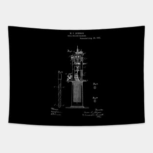 Drill Milling Machine Vintage Patent Hand Drawing Tapestry