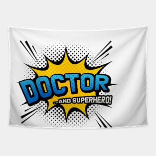 Doctor & Superhero - Comic Book Style Tapestry