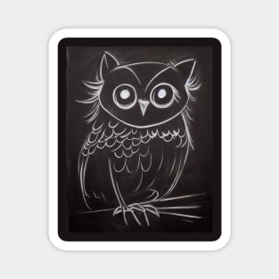 Cute Owl Drawing Magnet