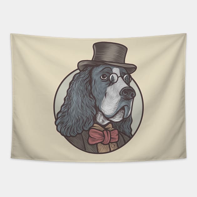 English springer spinal dog Tapestry by Mako Design 