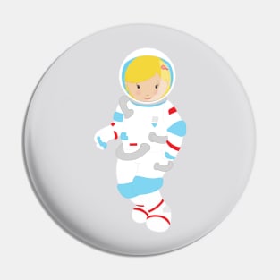 Astronaut Girl, Cosmonaut, Space Flight, Cute Girl Pin