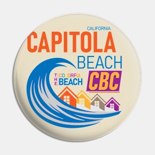 Capitola Beach California The Colorful Beach Vintage Pin