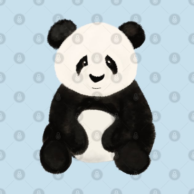 Panda Bear with an Orange Background by NattyDesigns