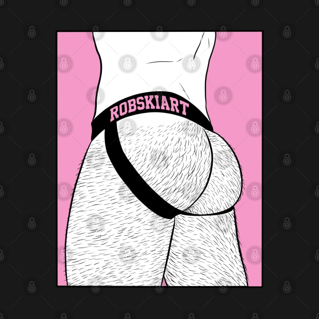 Jock butt - pink and white by RobskiArt