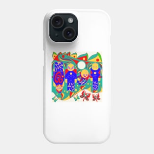 the atlante atlas totem in soccer game board of bricks ecopop mayan art Phone Case