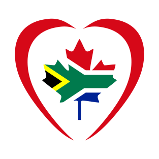 Canadian South African Multinational Patriot Flag Series (Heart) T-Shirt