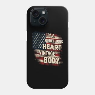 Vintage American Flag Patriotic Rebellious Spirit Tee Phone Case