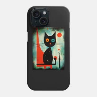 Abstract Black Cat Starry Night Phone Case