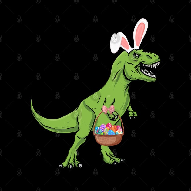 Easter Dinosaur Trex Dino With Eggs T-Rex Bunny Ears Easter by Msafi