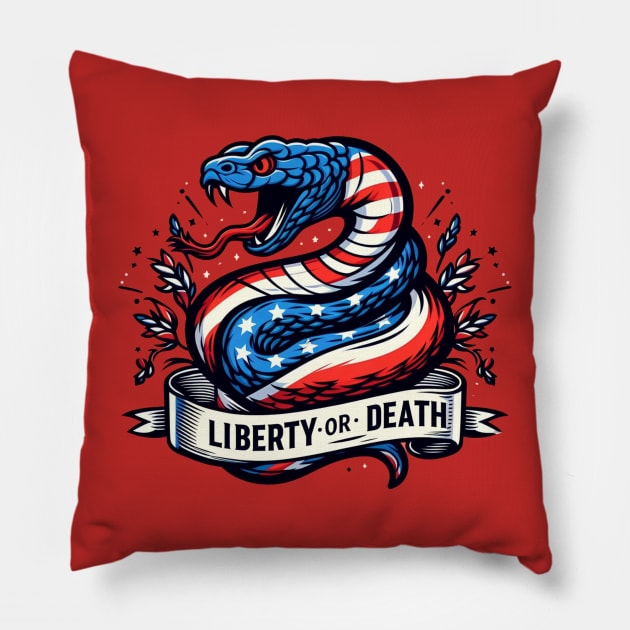 Liberty or Death Pillow by WolfeTEES