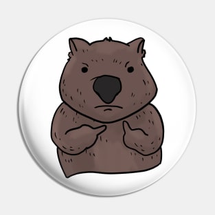 Grumpy Wombat Holding Middle finger funny gift Pin