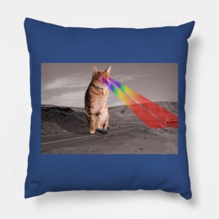 Space Cat vs Desert Diner Pillow