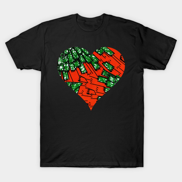 African Fabric Print Love Heart Ankara Fabric Print Love Heart