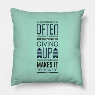 Lab No. 4 Being Defeated Is Often Marilyn Vos Savant Inspirational Quote Pillow