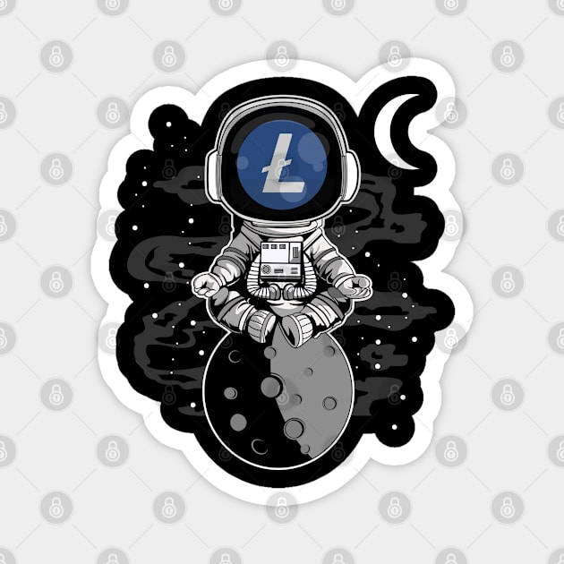 Astronaut Litecoin Lite Coin LTC To The Moon Crypto Token Cryptocurrency Wallet Birthday Gift For Men Women Kids Magnet by Thingking About