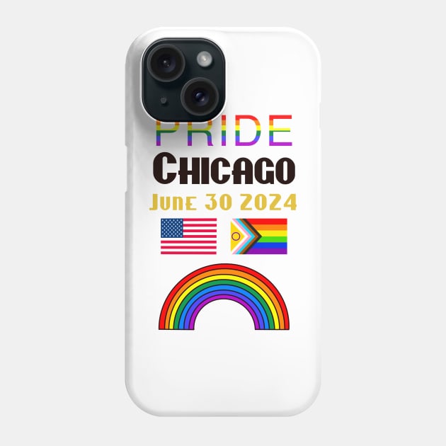 Pride Chicago USA 2024 Phone Case by Hedgehog Bubbles