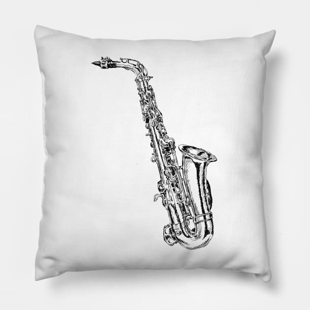 Saxophone Pillow by rachelsfinelines