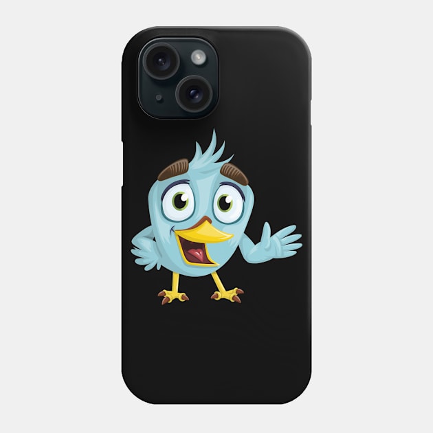 Cute and Funny Waving Bird Phone Case by Normo Apparel