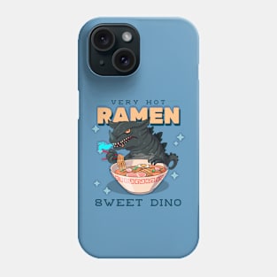 Sweet Dino Eating a Very Hot Ramen Noodles Phone Case