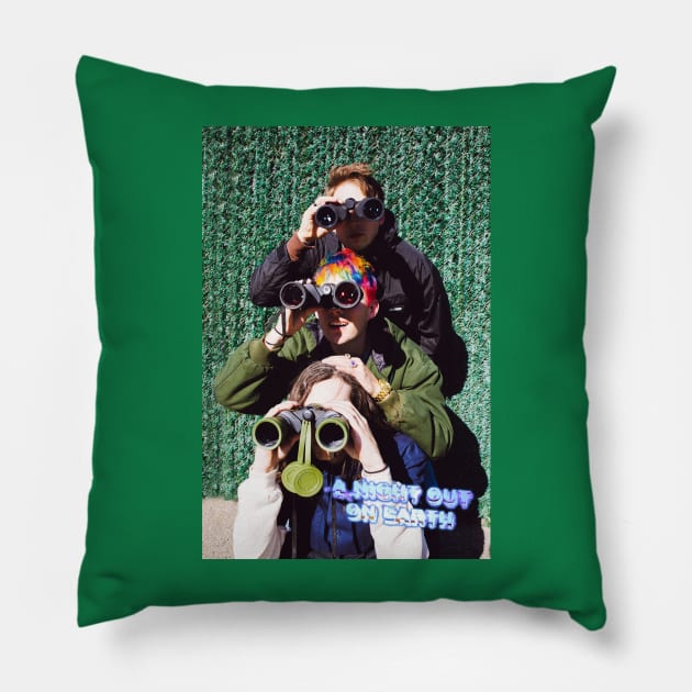 graphic a night out on earth Pillow by jeffstore