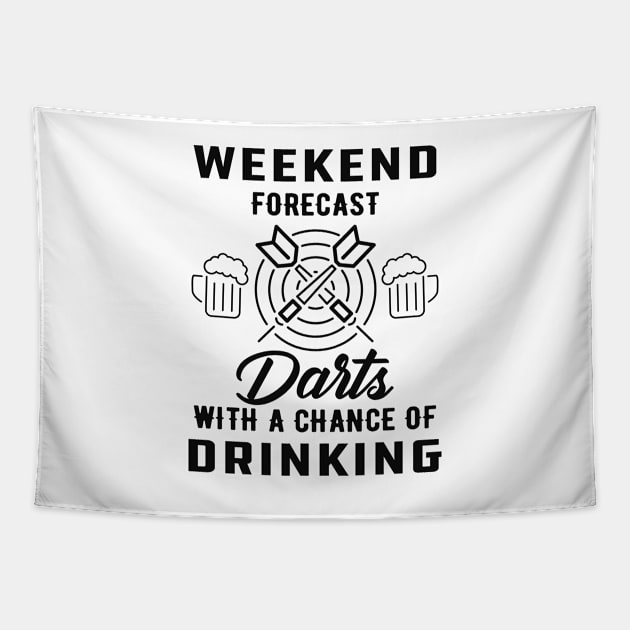 Darts - Weekend forecast darts with a chance of drinking Tapestry by KC Happy Shop