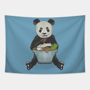 Panda Eating Noodles Tapestry