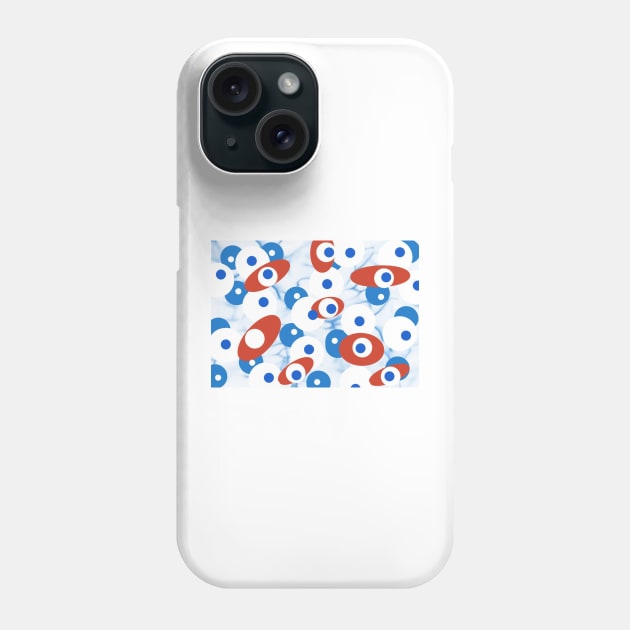 In the Swim - Abstract in Coral and Blues Phone Case by Krusty