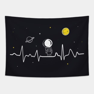 Astronaut Heartbeat Pulse Tapestry