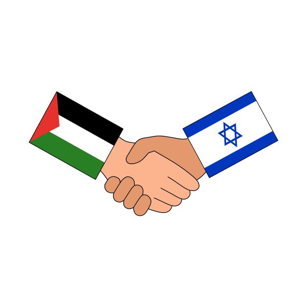 Palestine and Israel flags handshake illustration clipart by Nalidsa