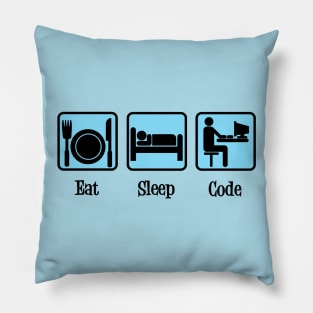 Eat Sleep Code Computer Humor Pillow