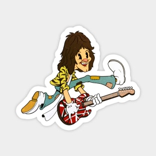 Eddie Van Halen 1930s rubberhose cuphead cartoon style Magnet