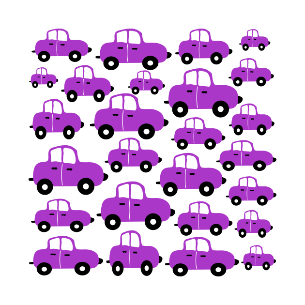 Cute purple motorcars by Baobabprintstore