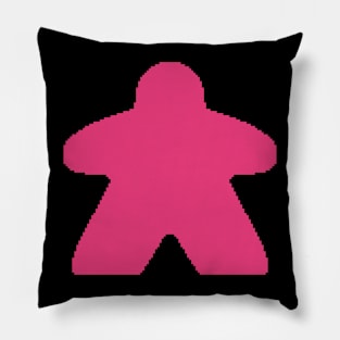 Pink Pixelated Meeple Pillow