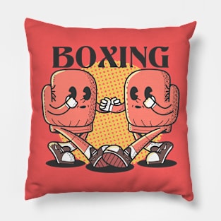 Boxing, Vintage Character Cartoon Pillow