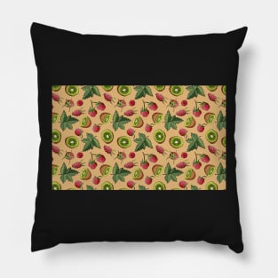 Rasberries and Kiwis pet bandana Pillow