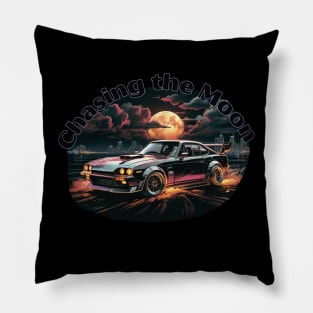 Chasing the Moon Fast Car Pillow