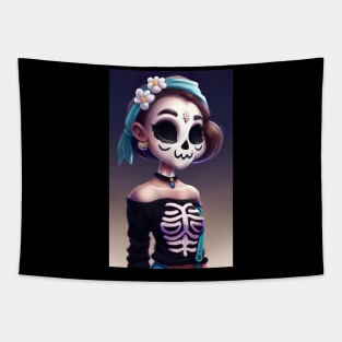 stylish sugar skull style Tapestry