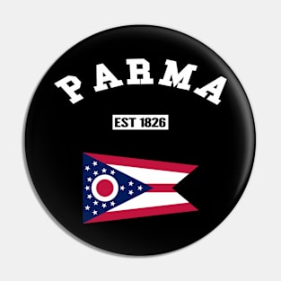 🏹 Parma Ohio Strong, Buckeye State Flag, Est 1826, City Pride Pin