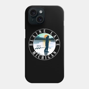 Blaine Lake Ice Fishing Michigan Sunset Phone Case