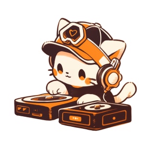 DJ cat playing music T-Shirt