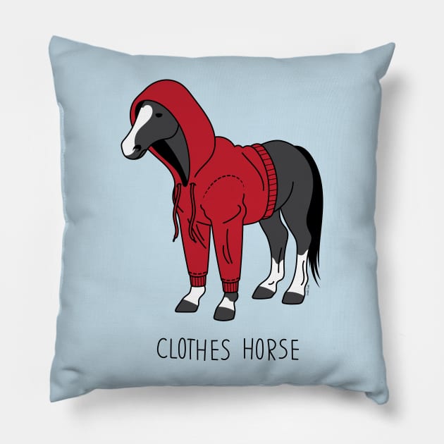 Clothes Horse Red Pillow by JenniferSmith