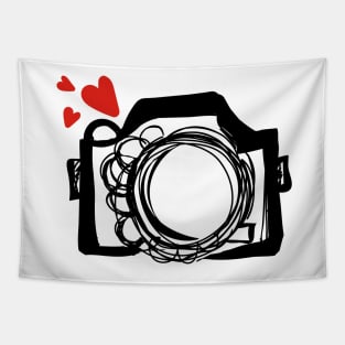 doodle camera, whimsical camera art Tapestry