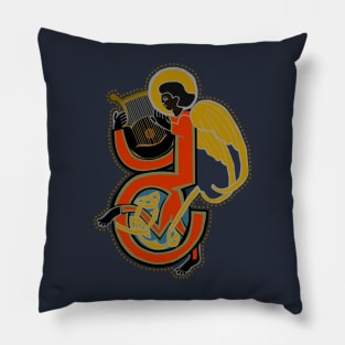 Dark Angel letter Y Blue Pillow