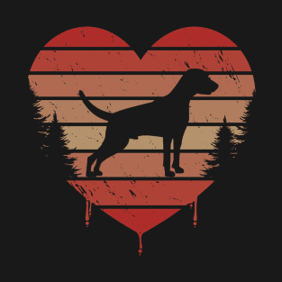 Cute Red Vintage Heart Weimaraners 80s Valentine Day Love Gift Idea T-Shirt